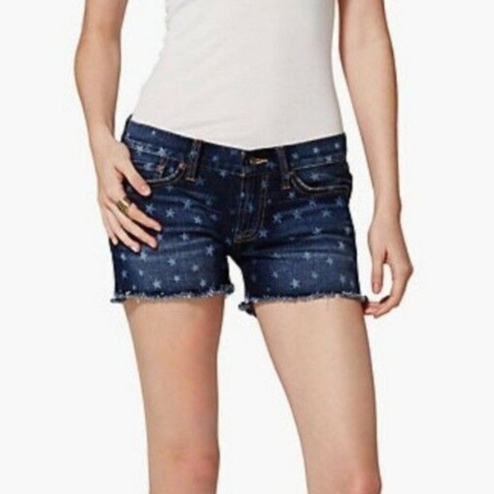 LUCKY BRAND JEANS Riley Denim Short Stars & Stripes Cutoff Shorts Sz 30